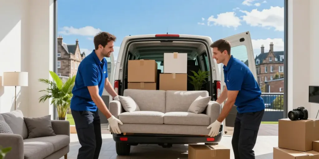House Clearance Edinburgh team loading furniture into a van in Edinburgh.