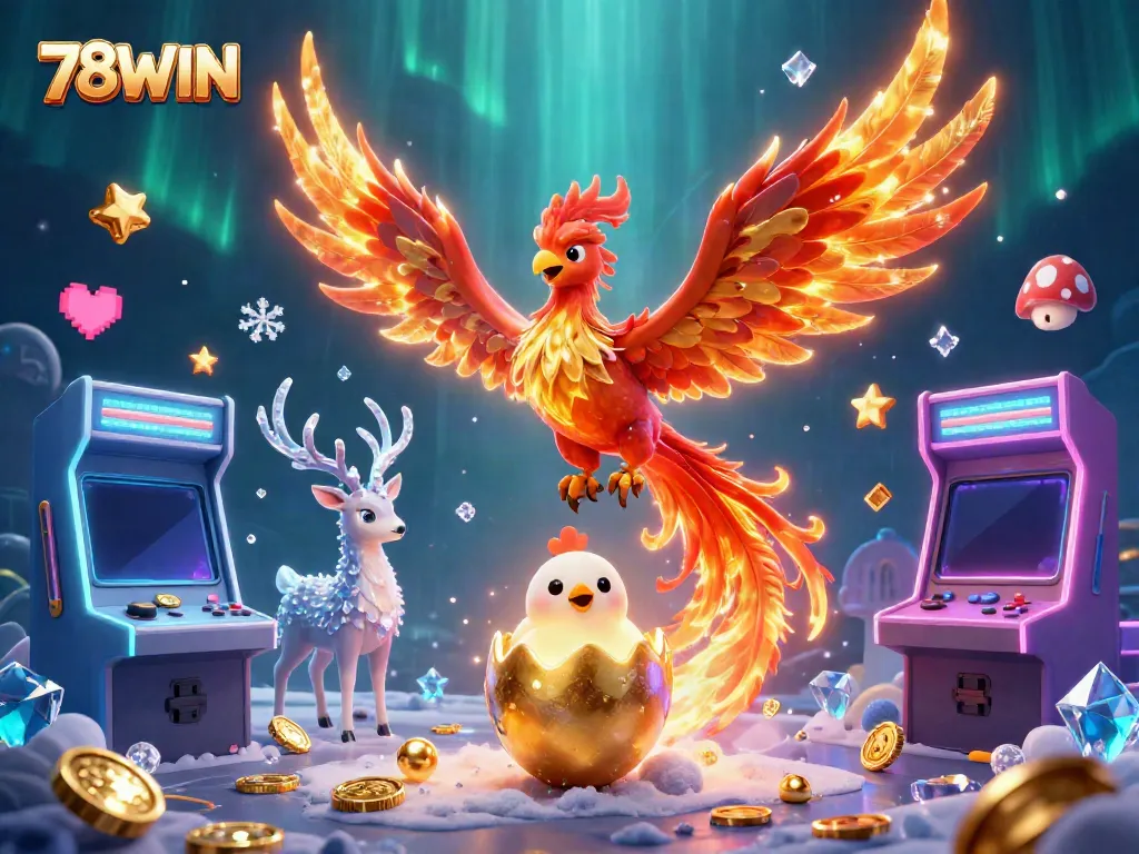Experience exhilarating wins with 78WIN, showcasing a vibrant casino scene filled with exciting game elements.