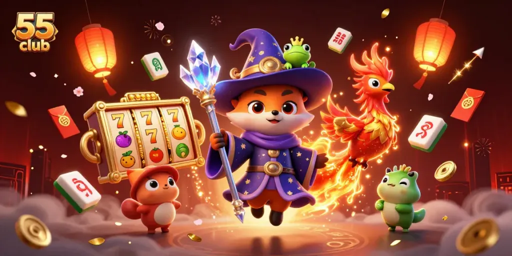 Experience thrilling wins at 55 club with dynamic slot reels and captivating game elements