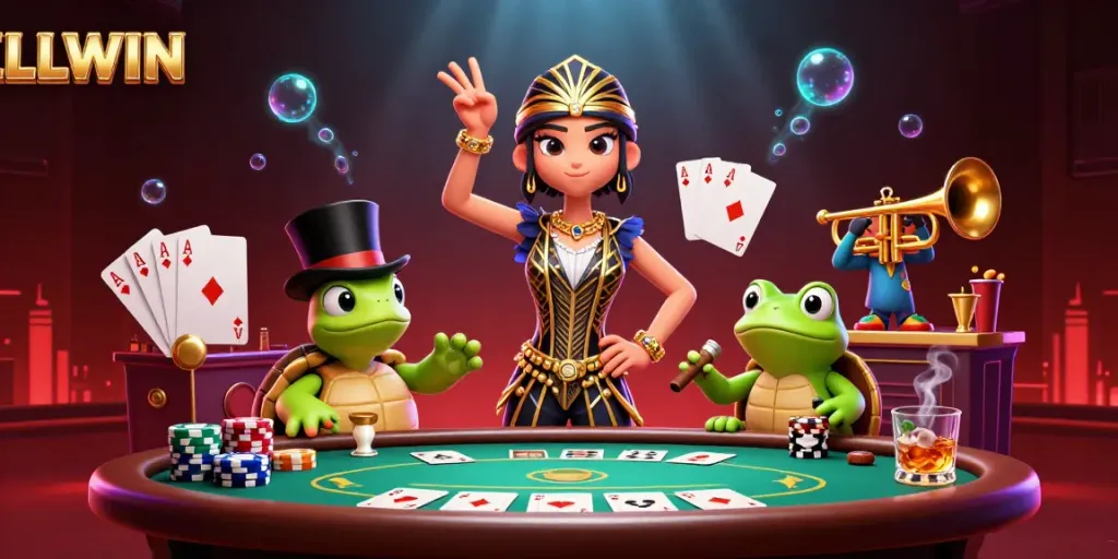 Engage with LLWIN's vibrant casino atmosphere featuring dynamic characters and thrilling game elements.