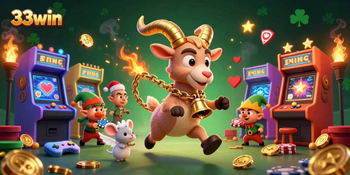 Experience thrilling gameplay at 33win as you enjoy casino games in a vibrant festive scene.