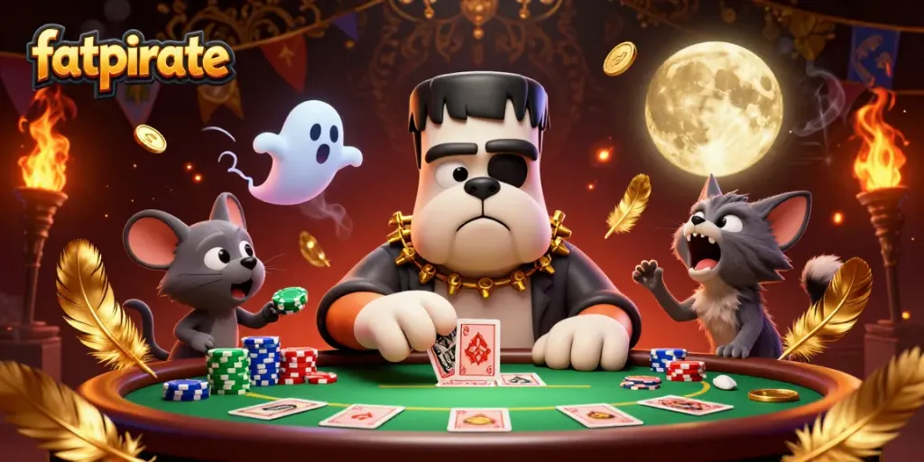 Play cards and win at fatpirate with a vibrant 3D casino illustration