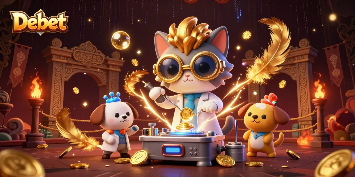 Experience dynamic betting fun with Debet's vibrant casino scene and gold coin action.