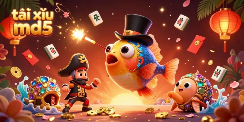 Engage with the thrilling tài xỉu md5 game through a vibrant scene of fun characters and rich elements.