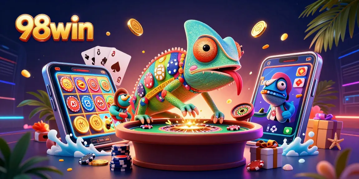 Play thrilling games at 98win, tempting coins erupting from dynamic casino scene.