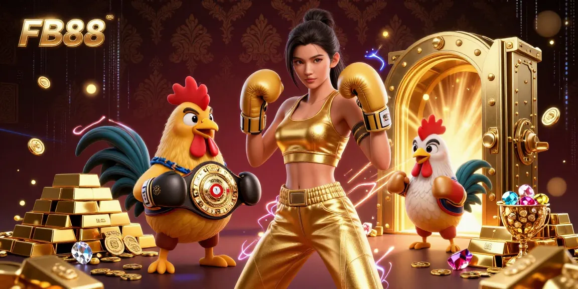 Engage with FB88 at this vibrant 3D scene representing exhilarating casino excitement.