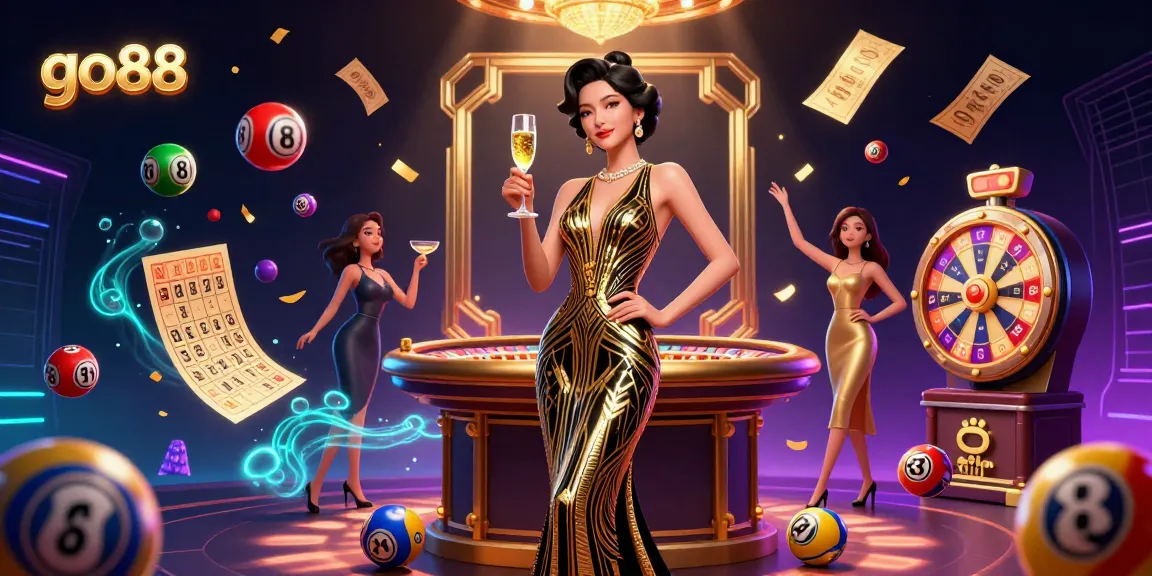 Experience exciting gameplay at go88 with vibrant lottery elements and a glamorous casino atmosphere.