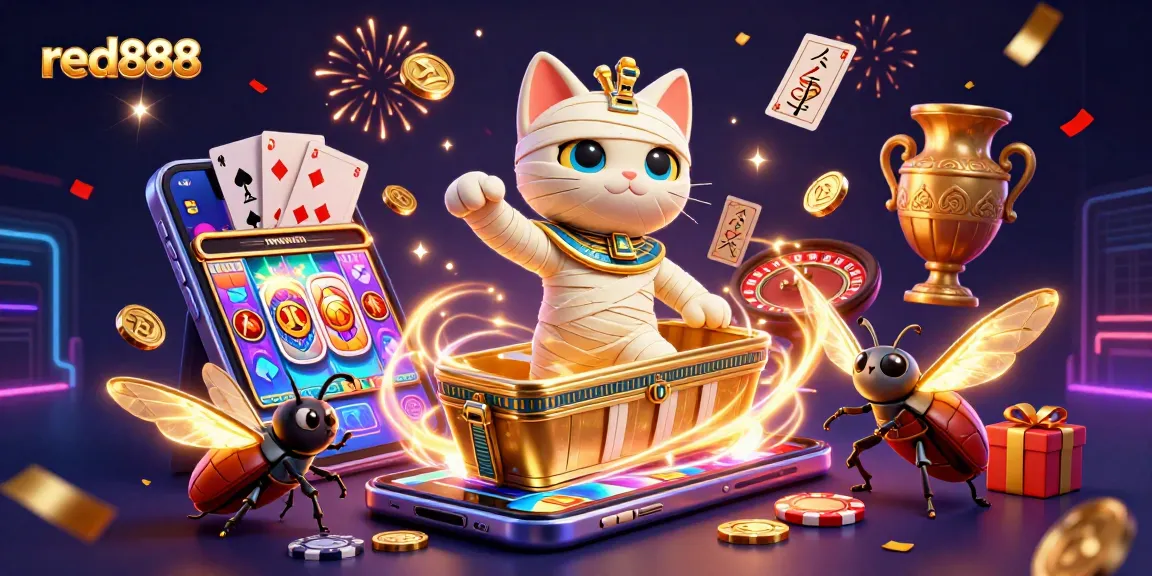 Experience the thrill of red888 with vibrant casino scenes featuring dynamic gaming elements.