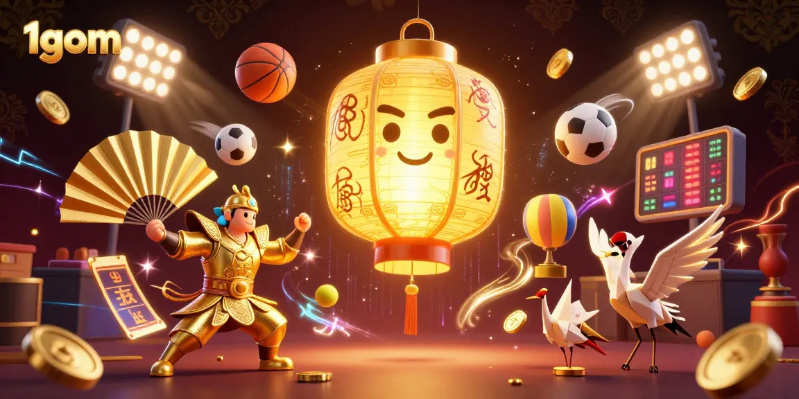 Engage with thrilling sports betting action at 1gom with dynamic 3D elements and golden visuals.