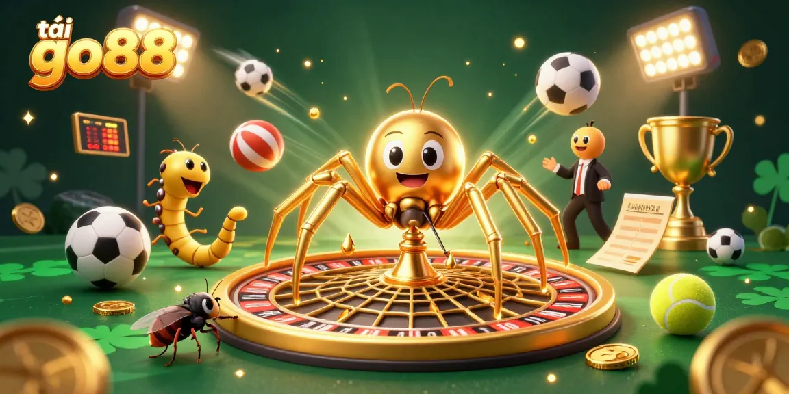 Engage in thrilling bets at tải go88 with dynamic casino elements and 3D illustrations in a vibrant scene.
