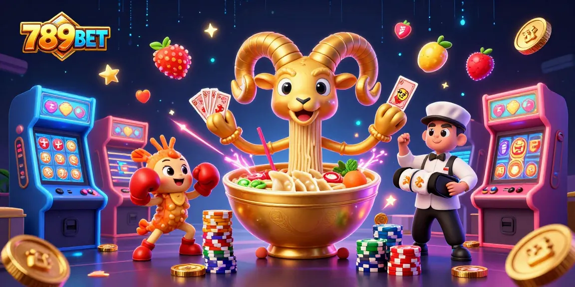 Experience vibrant gameplay with 789BET's exciting slots and casino elements in this dynamic illustration.